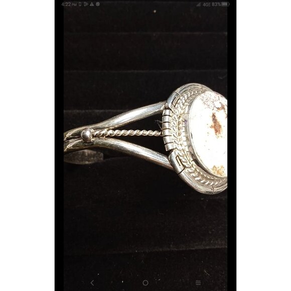 Navajo Handmade Dry Creek Turquoise Cuff Bracelet - Picture 3 of 8